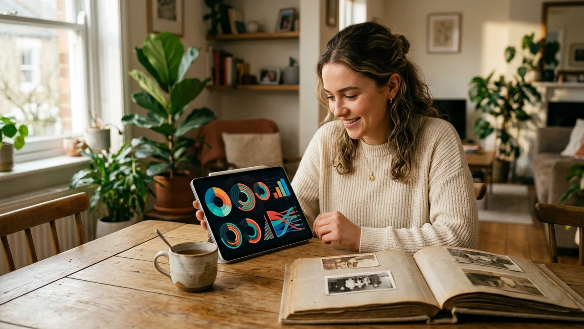 Illustration of a person reviewing an unexpected region in a DNA ancestry report